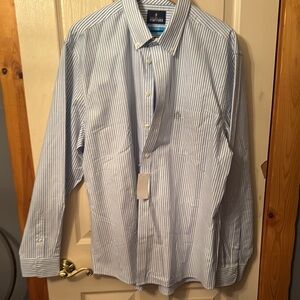 Stafford Blue Casual Button Down Shirt